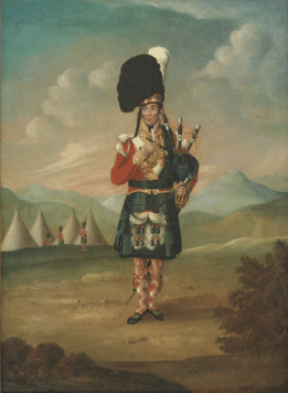 Scottish naive art piper